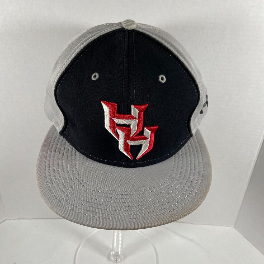 Under Armour Houston Cougars Hat Mens Large Gray Black Fitted Cap UA610